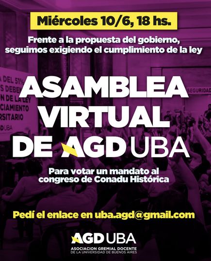 Asamblea Extraordinaria AGD por la firma del acuerdo a la baja con el gobierno