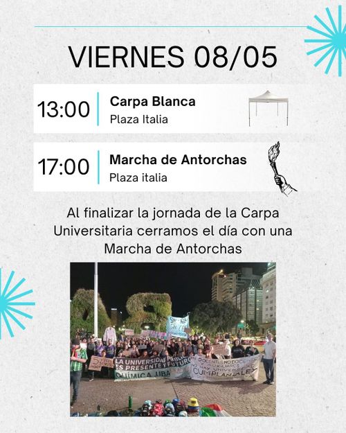 Marcha de Antorchas al finalizar Carpa Universitaria