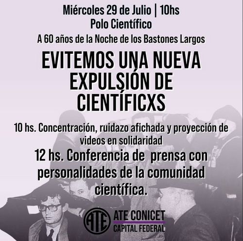 Concentracion y conferencia de prensa en el Polo Cientifico 