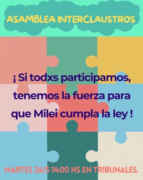 Asamblea interclaustro en Tribunales 