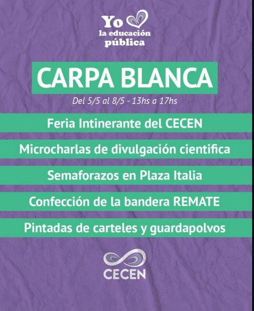 Más actividades relacionadas a la Carpa Blanca